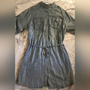 Ava & Viv Denim Shirtdress, 1X